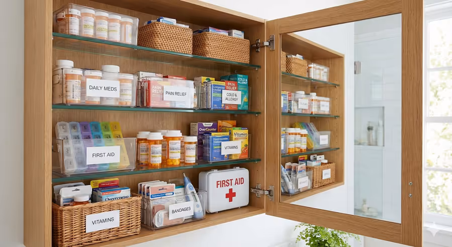 Orginized medication cabinet